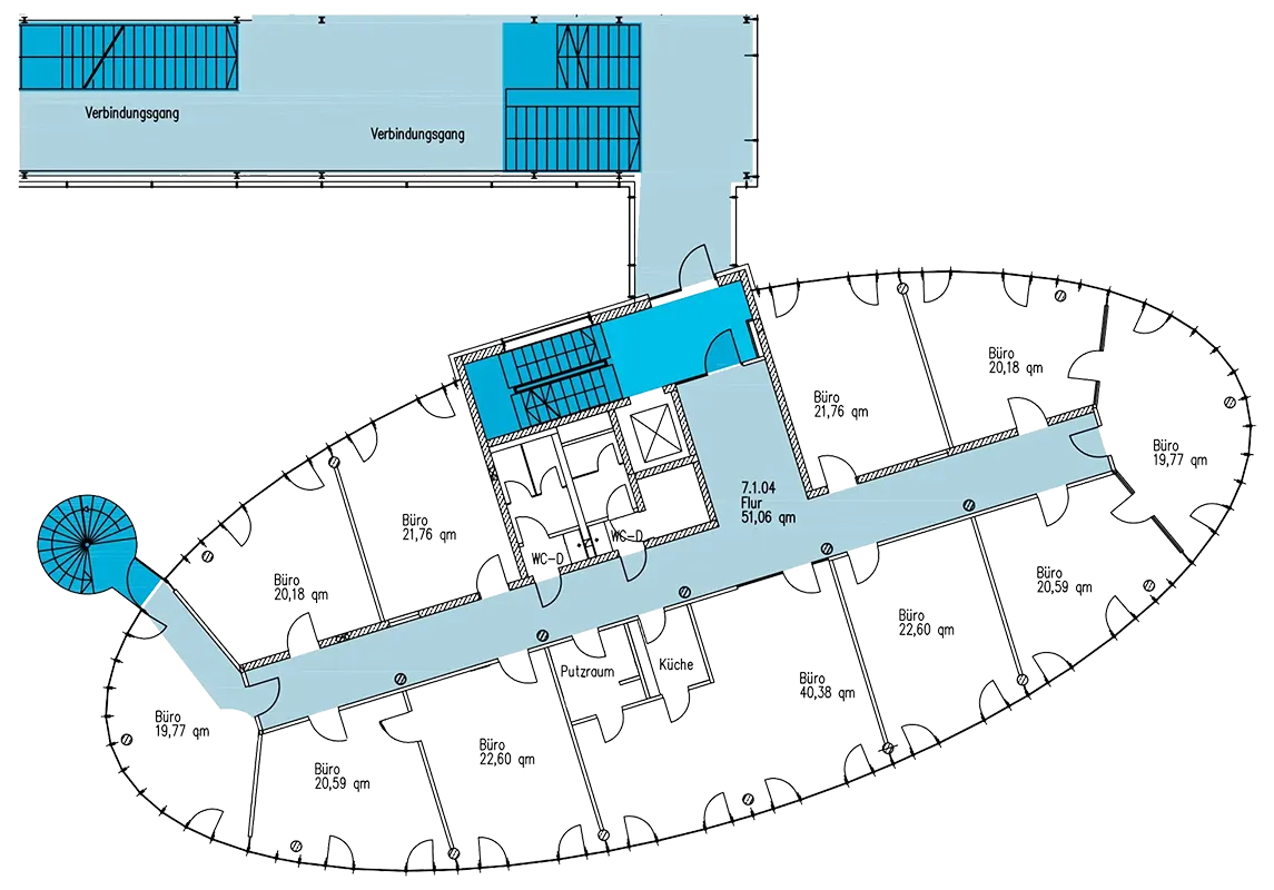 Grundriss der Räume in der IZB Ellipse
