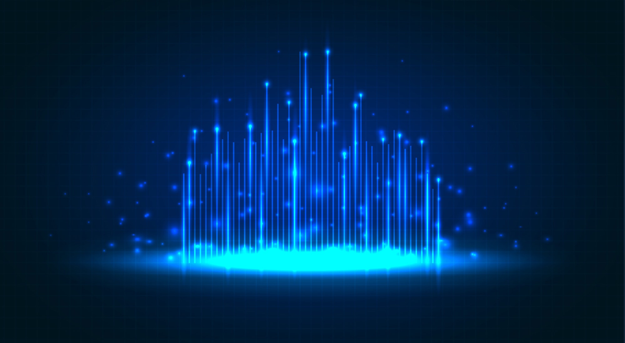 Blaue Lichtstrahlen auf dunklem Hintergrund