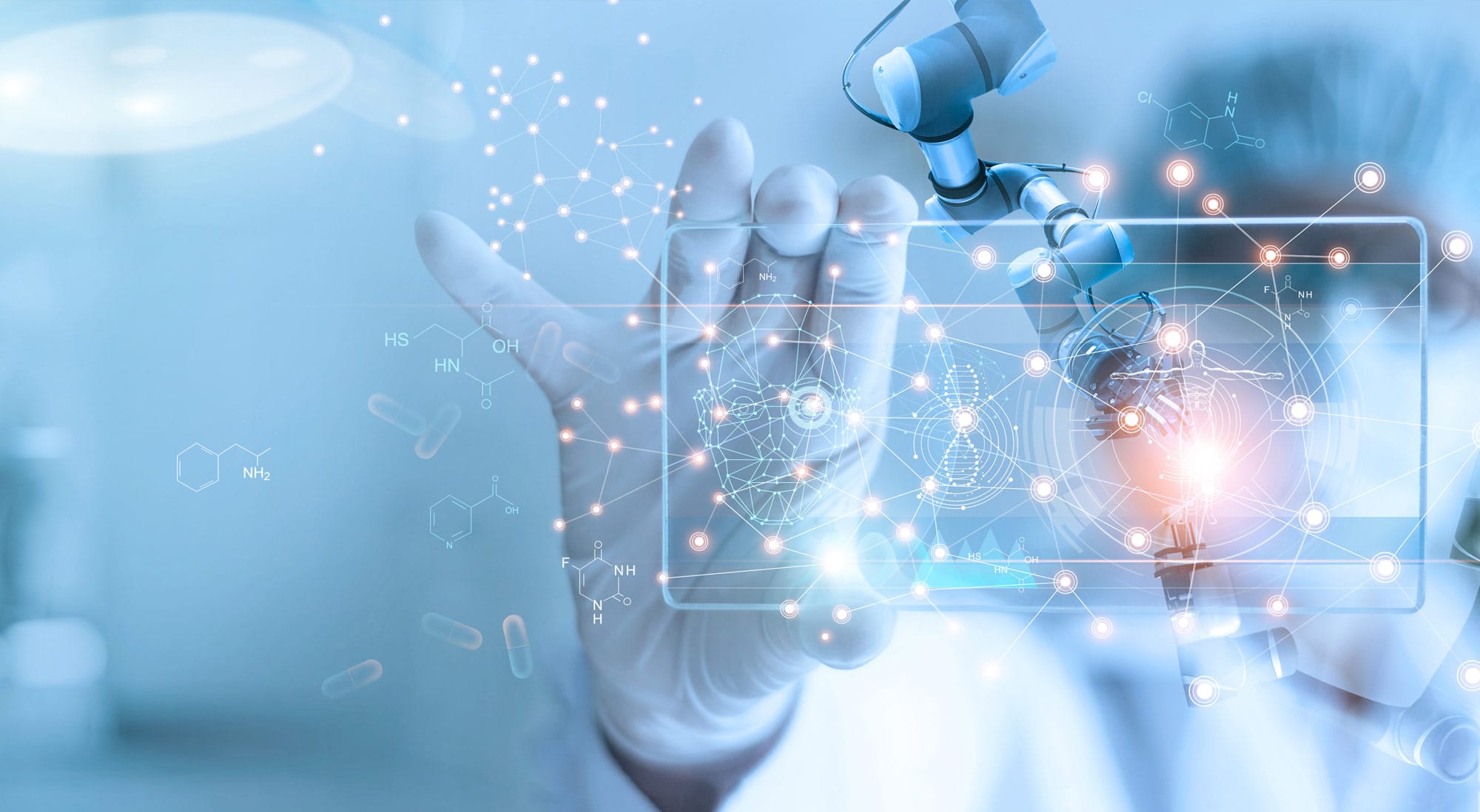 Analyse und Testergebnis der DNA auf moderner virtueller Schnittstelle