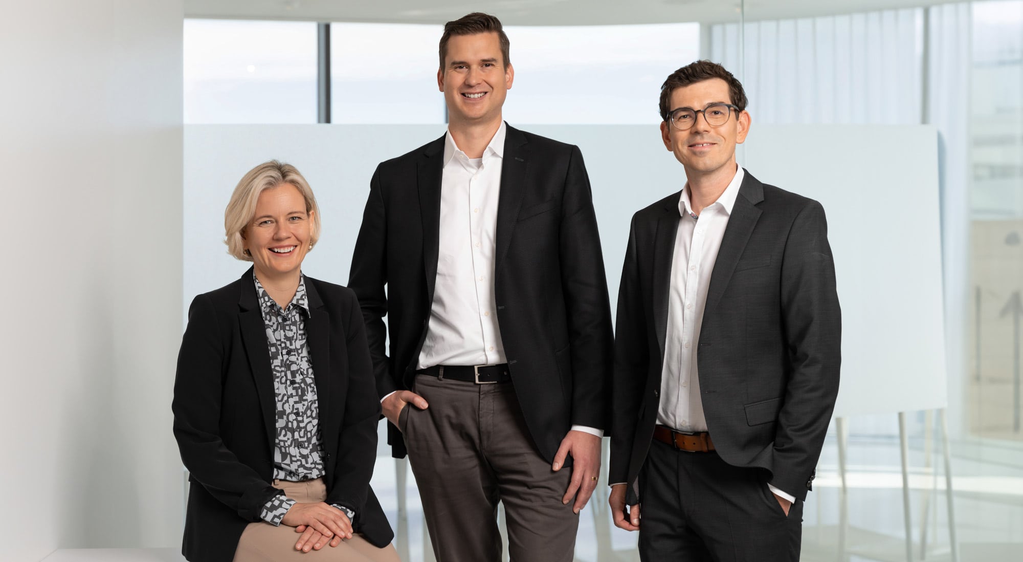 a management: Dr. Katrin Ladetzki-Baehs, Founder and CEO; Dr. Philipp Baer, CSO; Dr. Markus Waldhuber, Co-Founder and CDO