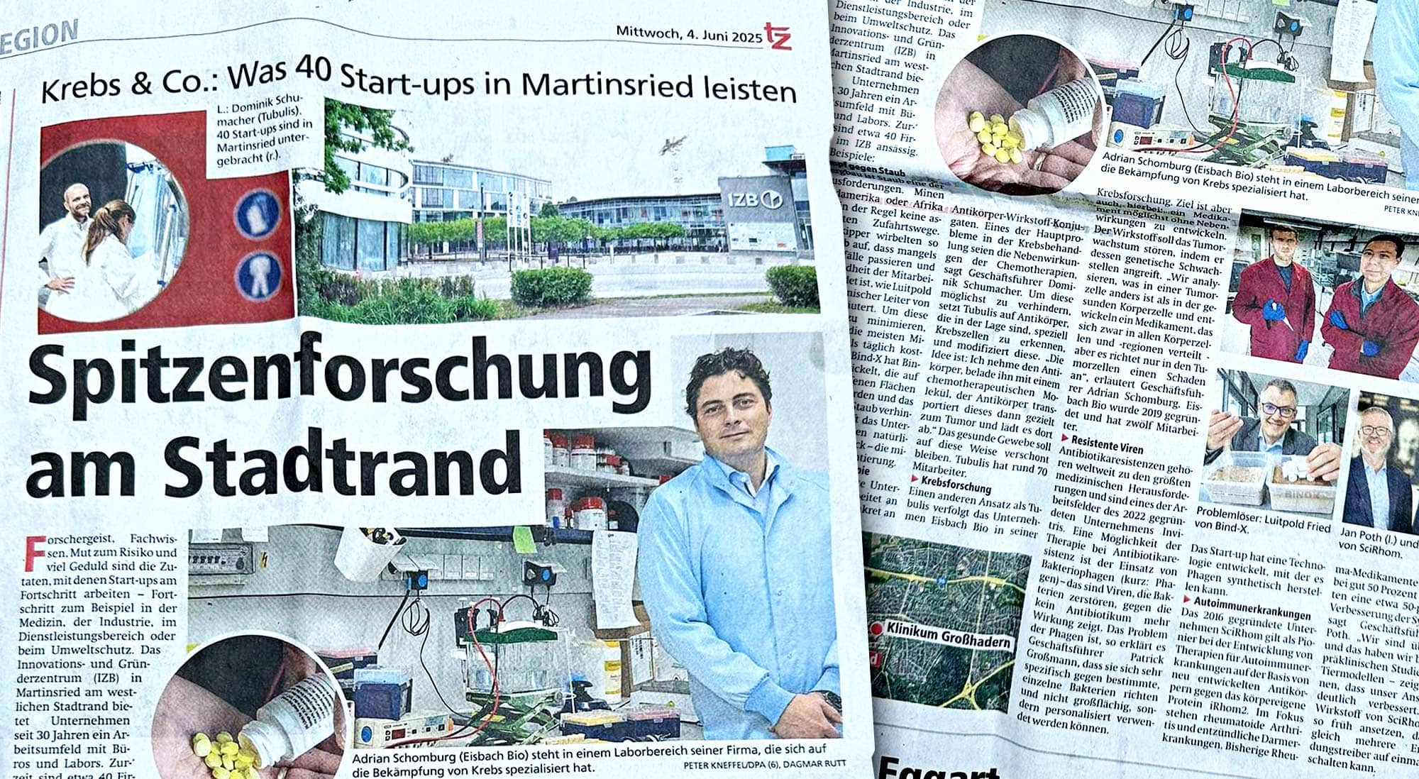 Ausschnitt des Artikels in der tz